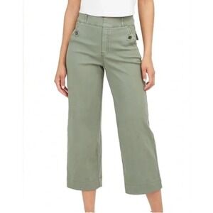 Spanx Stretch Twill Cropped Wide Leg Pant Size XL Sage Green Stretch Modern City